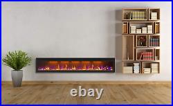 Mystflame 95 inch Fireplace Recessed, Insert and Wall Mounted Slimline Electric