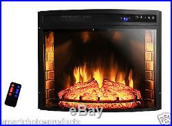 NEW 28 Electric Fireplace Embedded Heater Insert Loog Flame Wood Glow 1400W