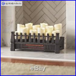 NEW Ornate Electric Candle Fireplace Insert, 20 In, Indoor Infrared Heater LED