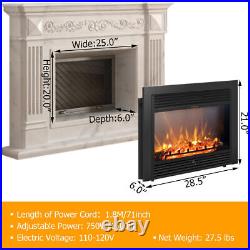 New 28.5 Fireplace Electric Embedded Insert Heater Glass Log Flame Remote