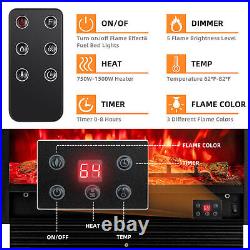 New 28.5 Fireplace Electric Embedded Insert Heater Glass Log Flame Remote