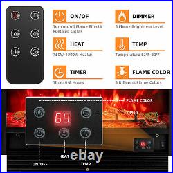 New Electric Fireplace Insert Heater Glass Log Flame Remote 28W x 21H