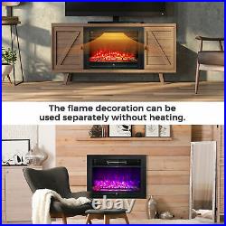 New Electric Fireplace Insert Heater Glass Log Flame Remote 28W x 21H