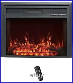 Open Box Flame & Shade 32 Insert Electric Fireplace Faux Flames Remote Control