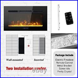 PHI VILLA 30 inch Electric Fireplace Recessed/Insert & Wall Mounted Electric