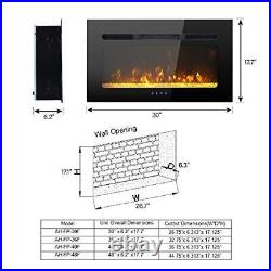 PHI VILLA 30 inch Electric Fireplace Recessed/Insert & Wall Mounted Electric
