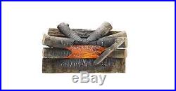 Pleasant Hearth Crackling Electric Fireplace Logs Real Wood Heater Insert Log