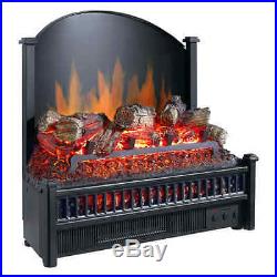 Pleasant Hearth Crackling Electric LED Fireplace Log Heater Insert Logs Remote