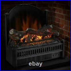 Pleasant Hearth Electric Log Insert with Removeable Fireback with Heater, Black