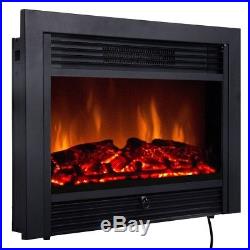 Professio Electric Fireplace Embedded Insert Heater Glass View Remote Home 28.5