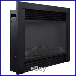 Professio Electric Fireplace Embedded Insert Heater Glass View Remote Home 28.5