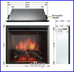PuraFlame 26 Western Electric Fireplace Insert with Remote Control, 750/1500W