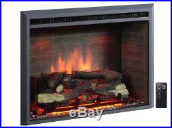 PuraFlame 33 Western Electric Fireplace Insert Remote Control, 750/1500W, Black