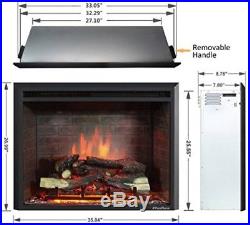 PuraFlame 33 Western Electric Fireplace Insert With Remote Control, 750/1500W