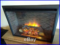 PuraFlame Electric Fireplace Insert Western 33 Inch with Remote Control Black