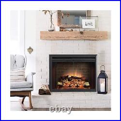 PuraFlame Klaus Electric Fireplace Insert with Fire Crackling Sound, Glass Do