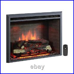 PuraFlame Western Electric Fireplace Insert with Fire Crackling Sound, Remote