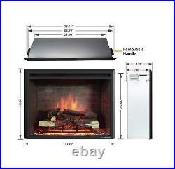 PuraFlame Western Electric Fireplace Insert with Fire Crackling Sound, Remote