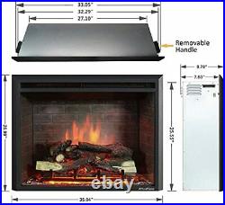 PuraFlame Western Electric Fireplace Insert with Fire Crackling Sound, Remote Co
