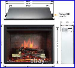 Puraflame Western Electric Fireplace Insert with Fire Crackling Sound, Remote Co