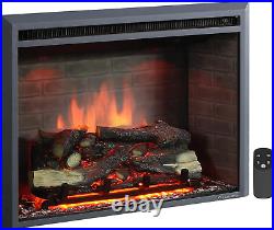 Puraflame Western Electric Fireplace Insert with Fire Crackling Sound, Remote Co