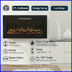 RANTILA 36 inch Electric Fireplace Insert with Touch Screen and Remote Contro