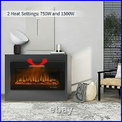 RANTILA 36 inch Electric Fireplace Insert with Touch Screen and Remote Contro