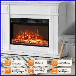 ROVSUN 26 WiFi Electric Fireplace Insert, 1500W Wall Recessed Fireplace Heater