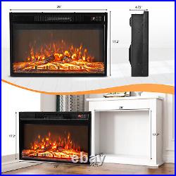 ROVSUN 26 WiFi Electric Fireplace Insert, 1500W Wall Recessed Fireplace Heater