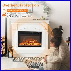 ROVSUN 26 WiFi Electric Fireplace Insert, 1500W Wall Recessed Fireplace Heater