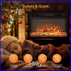 ROVSUN 26 WiFi Electric Fireplace Insert, 1500W Wall Recessed Fireplace Heater