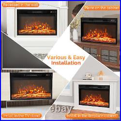 ROVSUN 26 WiFi Electric Fireplace Insert, 1500W Wall Recessed Fireplace Heater