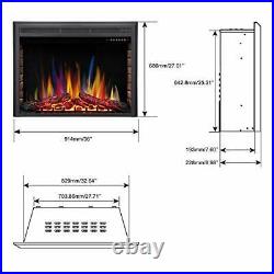 RW Flame Electric Fireplace Insert Recessed Electric Stove Heater A 36 In. 1500W
