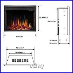 R. W. FLAME 32 Electric Fireplace Insert, Timer 1500W