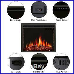 R. W. FLAME 33 Electric Fireplace Insert, Stove Heater Remote Control, Timer 1500W