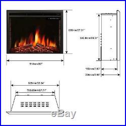 R. W. FLAME 36 Electric Fireplace Insert, Freestanding Recessed Electric Stove
