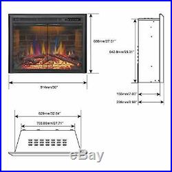 R. W. FLAME 36 Electric Fireplace Insert Traditional Antiqued Build in Recesse