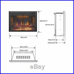 R. W. FLAME 39 Electric Fireplace Insert, Traditional Antiqued Build in Recess