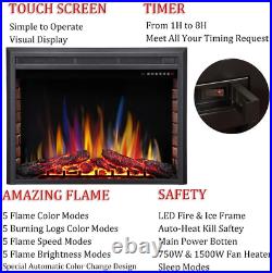 R. W. Flame 36 Electric Fireplace Insert, Recessed Electric Stove Heater, Touch Sc
