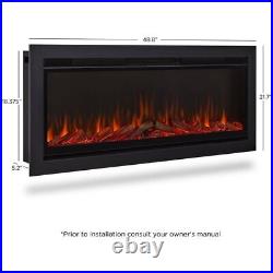 Real Flame 49 Wall Mounted Recessed Electric Fireplace Insert in Black