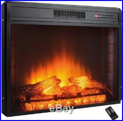 Realistic Fireplace Heater Insert Electric Fake Flame Logs Warm Glow Heat Remote