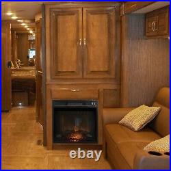 RecPro RV Fireplace 18 Recessed Electric Fireplace Glass with Log View