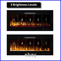 Recessed Mounted Electric Fireplace Insert with Touch Screen Control Panel