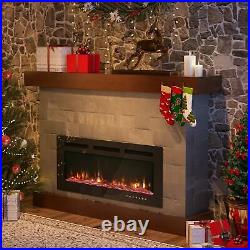 Recessed / Wall Mount Fireplace Electric Insert Heater 12 Flames Remote Control
