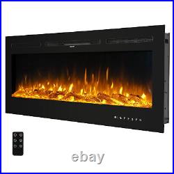 Recessed Wall Mounted Electric Fireplace Insert Heater Remote LED FlameSleL
