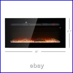 Recessed and Wall Mounted Electric Fireplace with Remote Control