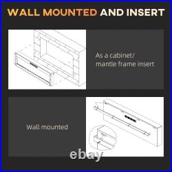 Recessed and Wall Mounted Electric Fireplace with Remote Control