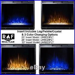 Regal Flame 23 Flat Ventless Heater Electric Fireplace Insert, Black Frame