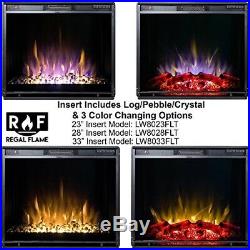 Regal Flame 23 Flat Ventless Heater Electric Fireplace Insert, Black Frame