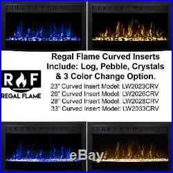 Regal Flame 33 Inch Curved Ventless Heater Electric Fireplace Insert